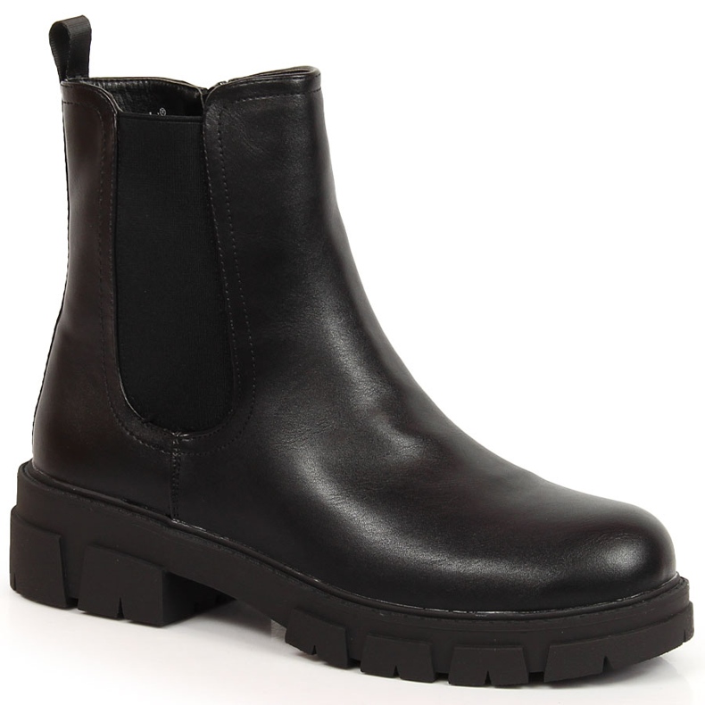 S.Barski Bottines noires pour femme Bottines Jodhpur à plateforme par S. Barski le noir