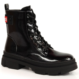 S.Barski Bottes en cuir verni noir par S. Bararski