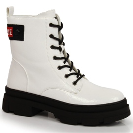 S.Barski Bottines femme laquées blanches S. Bararski