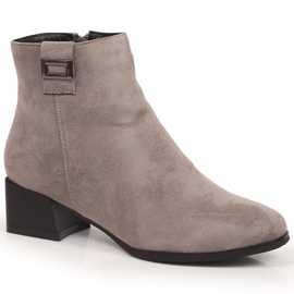 M. DASZYŃSKI Bottes chaudes pour femmes en daim gris Daszyński SAN3A