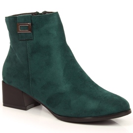 M. DASZYŃSKI Bottes chaudes en daim vert pour femmes Daszyński SAN3B
