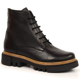 Bottines en cuir femme Dolce Pietro noires le noir