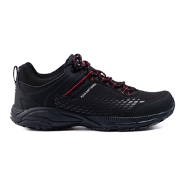 Chaussures de trekking homme sur semelle épaisse DK noir et rouge