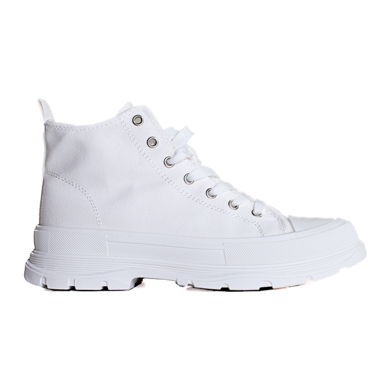 Baskets blanches à lacets pour femmes sur la plateforme Shelovet Baskets blanches à lacets pour femmes sur la plateforme Shelovet