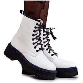 Bottes nouées pour femme Glany White Callie blanc