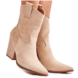 FB1 Santiags Femme en Daim Beige Mindy FB1 Santiags Femme en Daim Beige Mindy