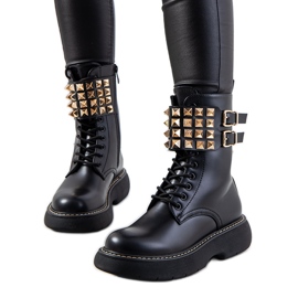Bottines noires à clous Lacer le noir
