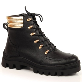 Bottes de randonnée femme noires sacs à plateforme Potocki le noir