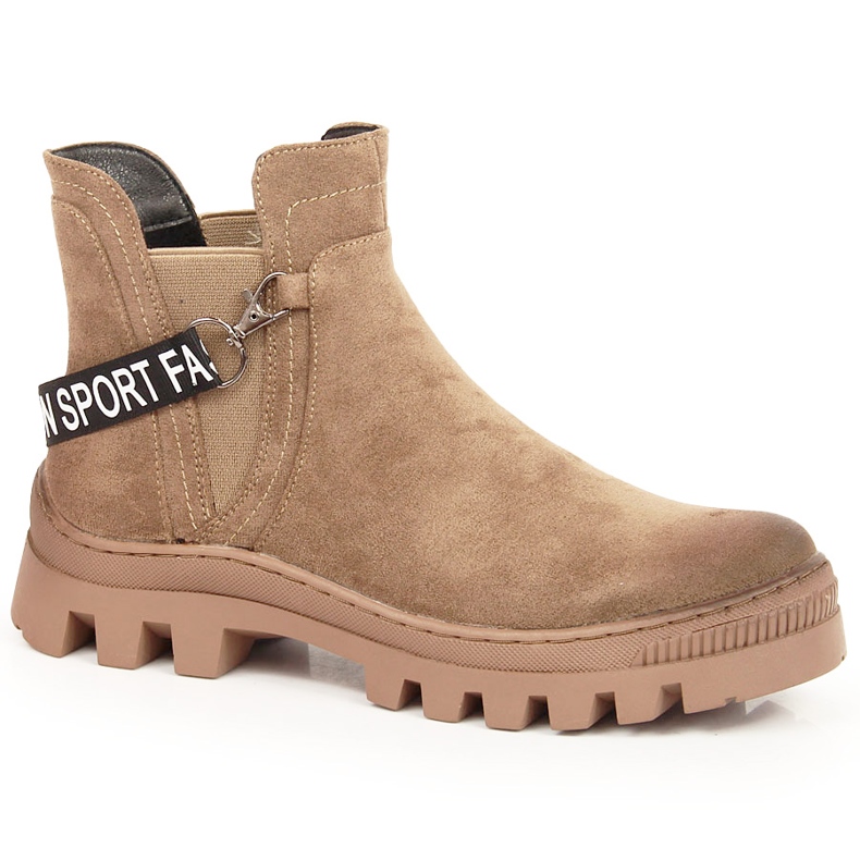 Bottes Chelsea en daim pour femmes sur la plate-forme marron Potocki brun