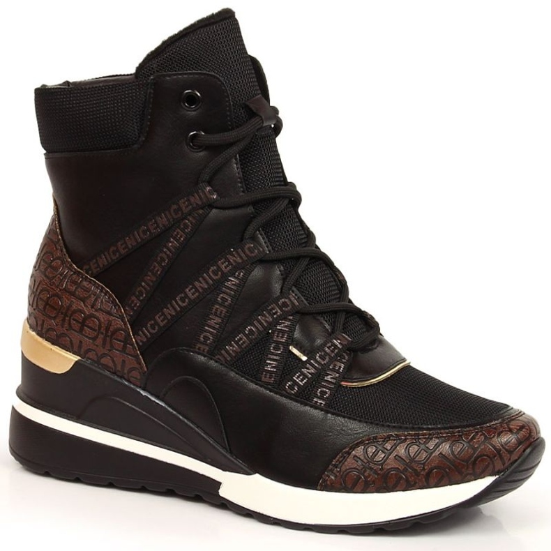 Bottes noires sur le coin Potocki W WOL101A noir brun le noir