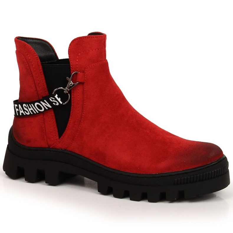Bottines Chelsea en daim sur la plateforme Potocki W WOL105B rouge