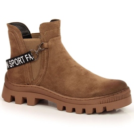 Bottines Chelsea en daim sur la plateforme Potocki W WOL105C marron brun