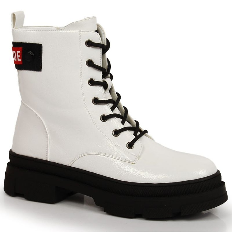 S.Barski Bottes laquées S. Barski W OLI179B blanc blanche le noir
