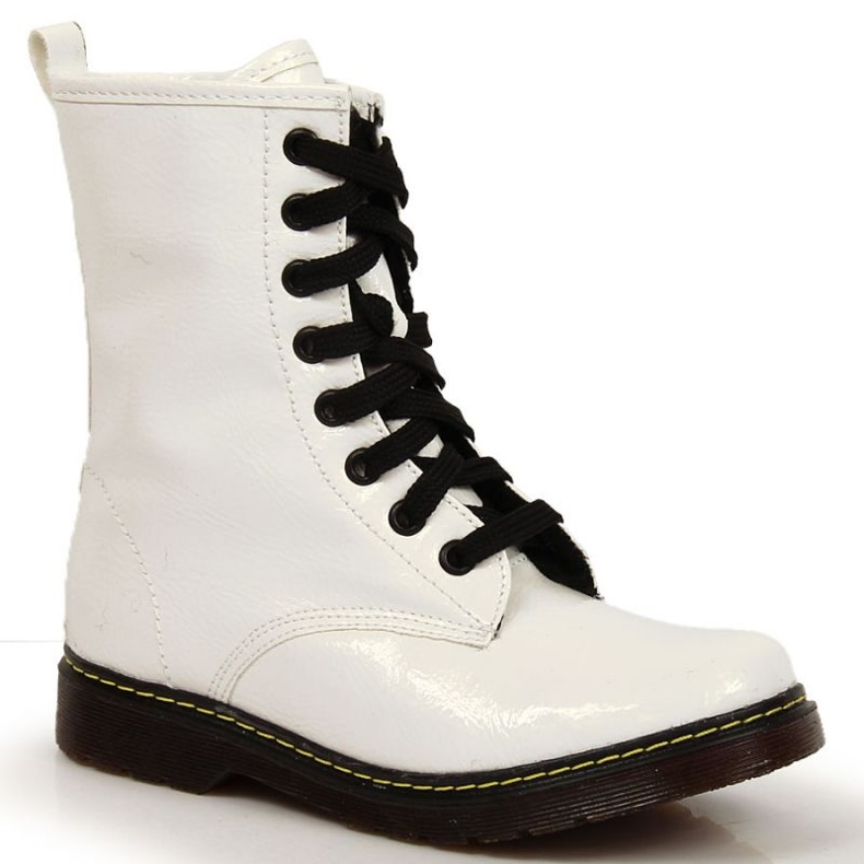 Bottes chaudes laquées Kornecki Jr KOR6017A blanc blanche