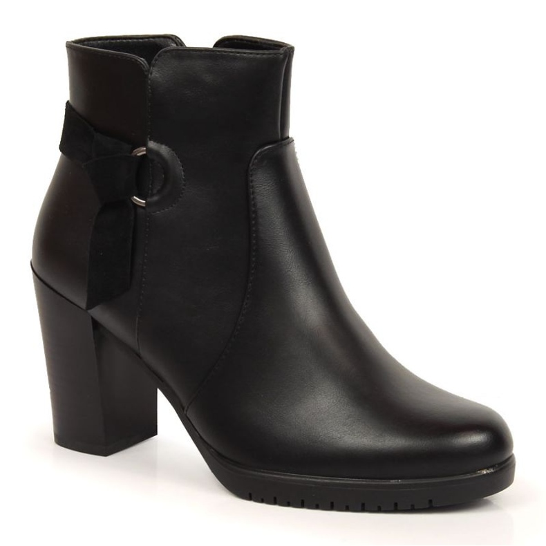 Bottes noires à talons par Sergio Leone W SK384 le noir