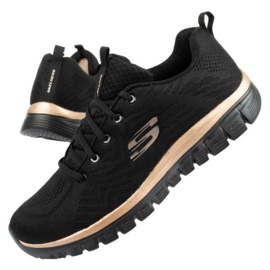 Skechers Get Connected W 12615-BKRG Baskets le noir d'or