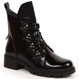 S.Barski Boots à paillettes laquées S. Bararski W OLI180 noir