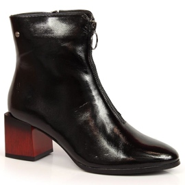 Bottes isolées laquées sur un talon décoratif Potocki W WOL98 le noir