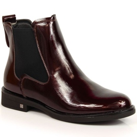 Bottes chaudes laquées Potocki W WOL93B bordeaux rouge multicolore
