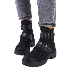 Bottes noires en éco-daim de Leurbost le noir