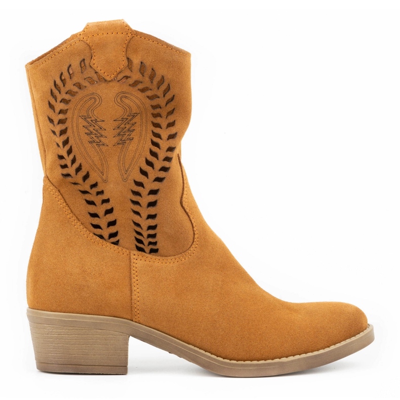 Olivier Bottines ajourées à talon femme Angela rouges orange