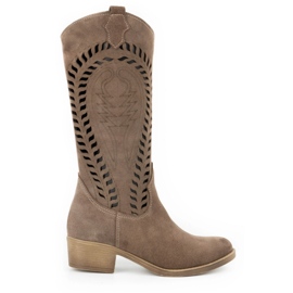 Olivier Bottines ajourées cuir femme Carla marron brun