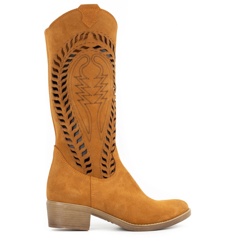 Olivier Boots femme cuir ajouré Carla rouge orange