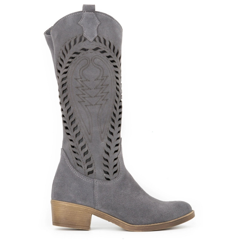 Olivier Boots femme cuir ajouré Carla gris Olivier Boots femme cuir ajouré Carla gris