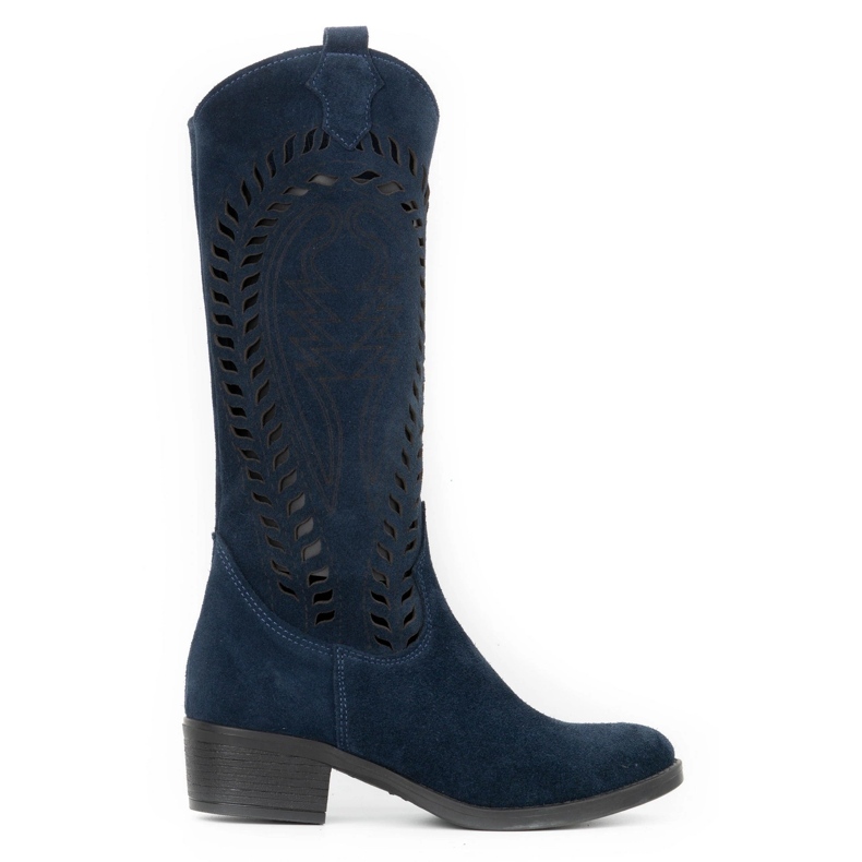 Olivier Boots femme cuir ajouré Carla bleu marine Olivier Boots femme cuir ajouré Carla bleu marine