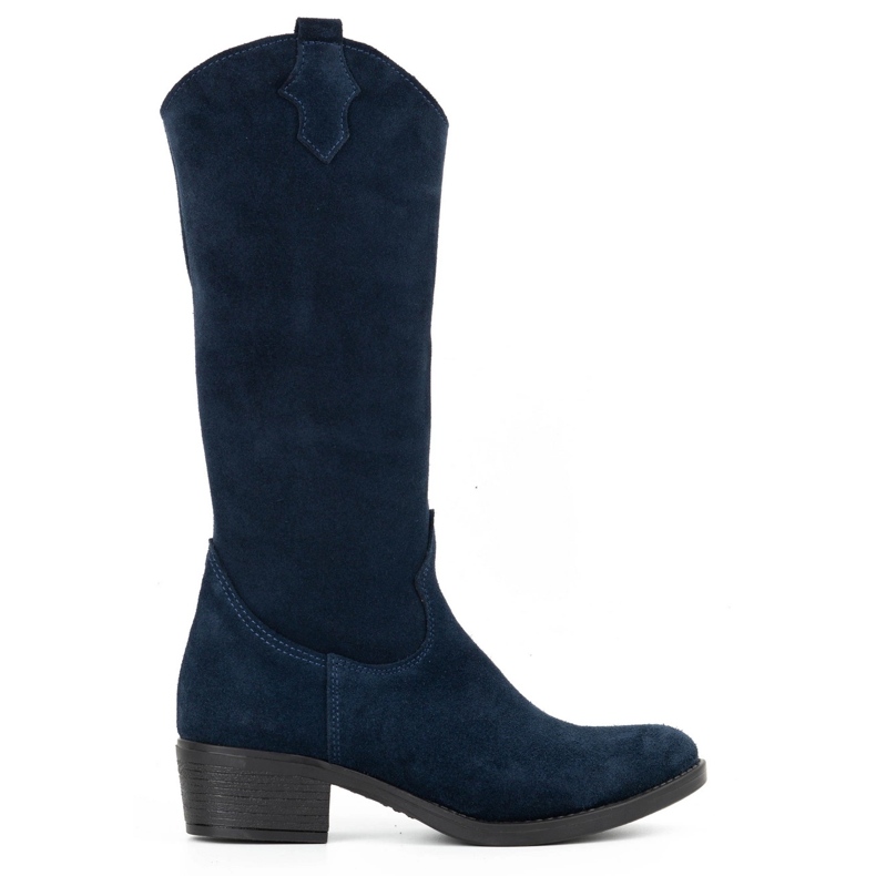 Olivier Boots cuir femme Julia bleu marine