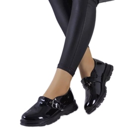 BM Chaussures laquées noires à boucle Ancel le noir