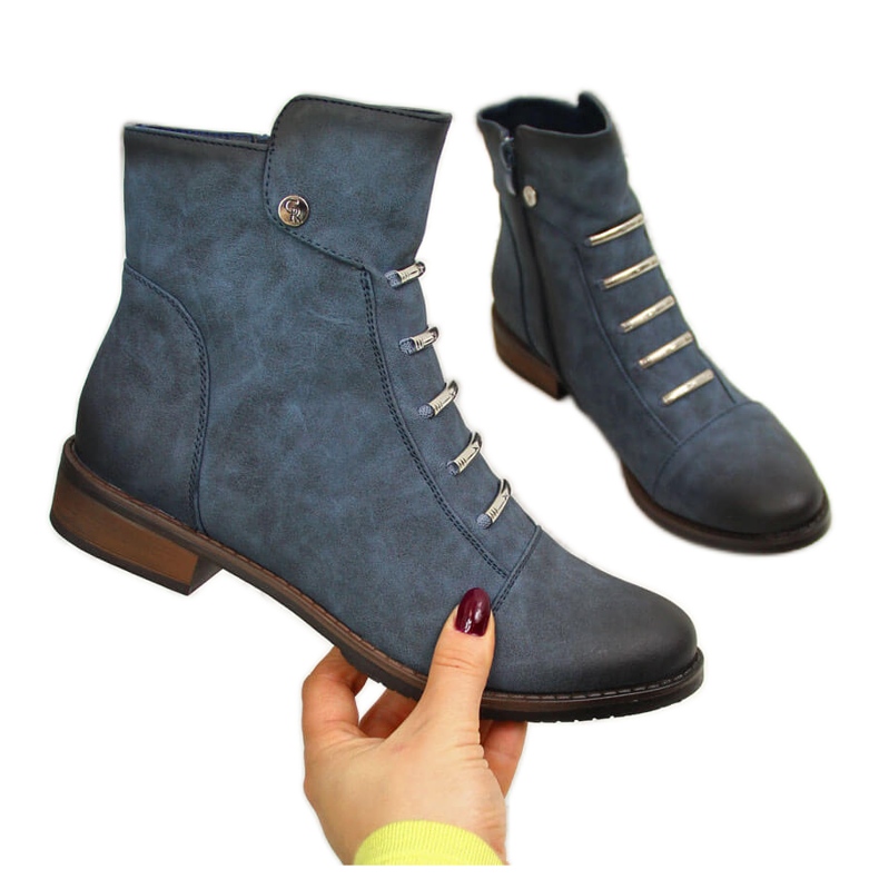 Bottes pour femmes avec ornements, isolées bleues Jezzi JEZ52D