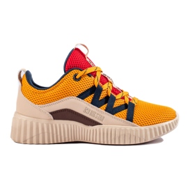 Baskets Big Star femme KK274061 beige brun rouge jaune