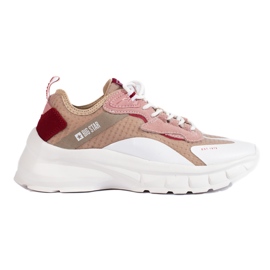 Baskets Big Star femme KK274055 beige blanc rose