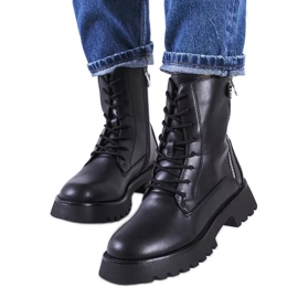 Bottes noires sur une semelle Osaka massive le noir
