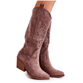 WJ2 Santiags Daim Ajourées Marron Naya beige brun