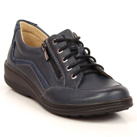 Helios Chaussures en cuir confortables bleu marine