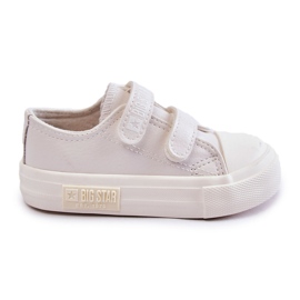 Baskets En Cuir Pour Enfants Avec Velcro Big Star KK374093 Blanc