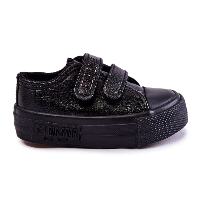 Baskets En Cuir Pour Enfants Avec Velcro Big Star KK374092 Noir le noir