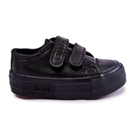 Baskets En Cuir Pour Enfants Avec Velcro Big Star KK374090 Noir