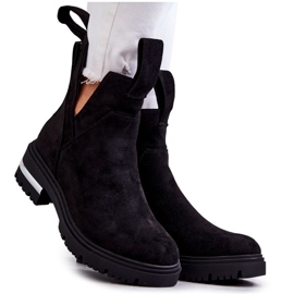 PS1 Bottines en daim noires Elvera avec découpes le noir