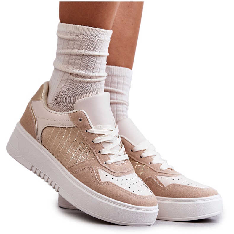 Chaussures De Sport Basses Pour Femme Sur La Plateforme Beige Kyllie Chaussures De Sport Basses Pour Femme Sur La Plateforme Beige Kyllie