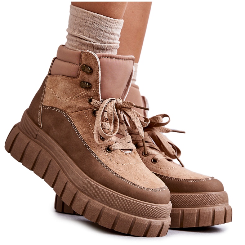 Bottes confortables sur la plate-forme Sanchio beige foncé