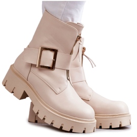 Bottes Chaudes Pour Femmes Avec Fermeture Éclair Beige Torey