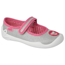 Befado chaussures enfants avec velcro 114X501 argent/rose