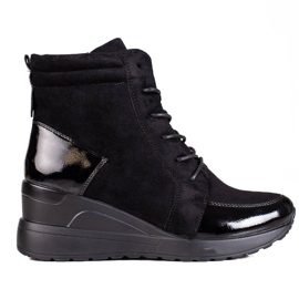 Vinceza Bottes pour femmes à lacets sportives sur le coin Shelovet noir