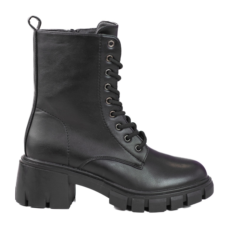 Bottes à lacets Shelovet noires classiques à talons hauts le noir Bottes à lacets Shelovet noires classiques à talons hauts le noir