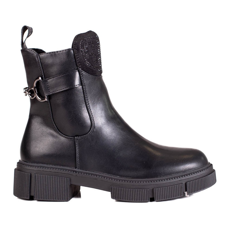 Bottes noires pour femmes sur la plate-forme le noir