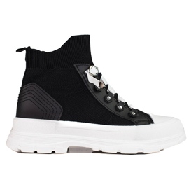 Baskets noires pour femme à tige haute Shelovet