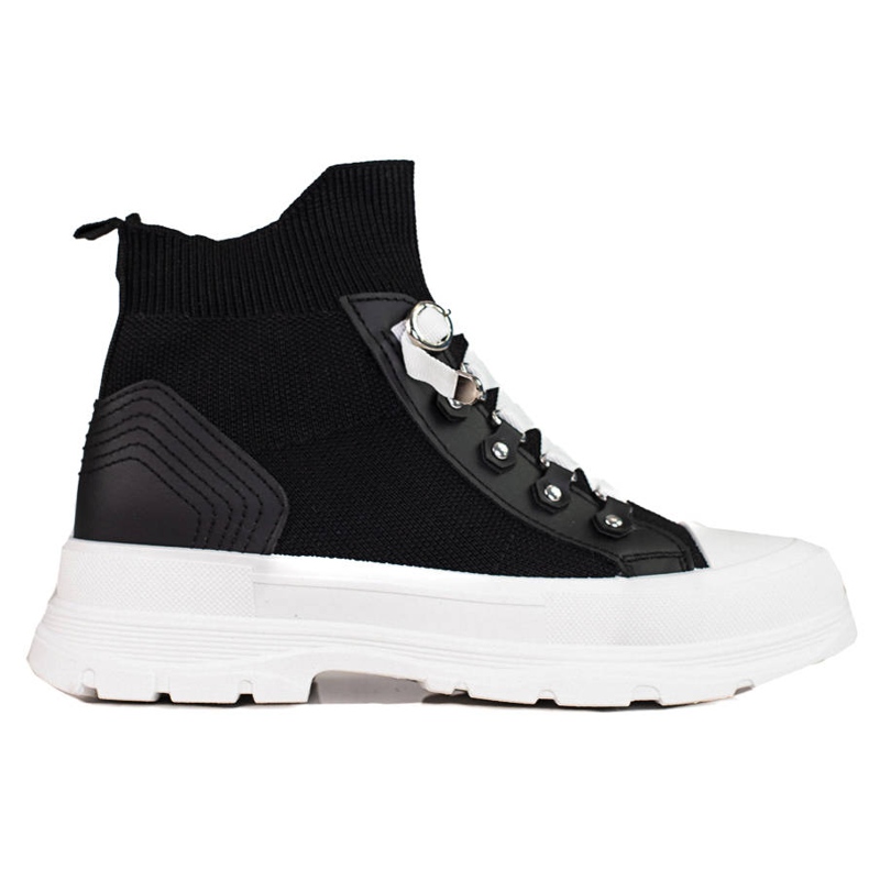 Baskets noires pour femme à tige haute Shelovet le noir